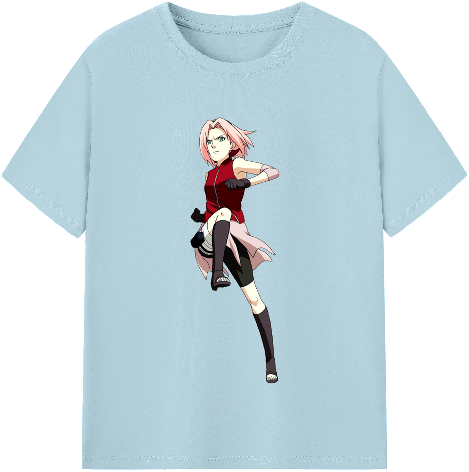 （画像用） NARUTO -ナルト- 春野サクラ Haruno Sakura 綿100％半袖Tシャツ（フロントプリント）